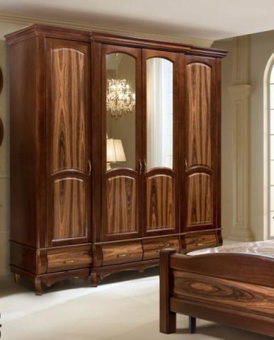 Спальня Оскар с 4-дв. Шкафом (без декора, каштан) IVNA Мебель   фото