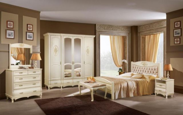 Спальня Оскар с 4-дв. Шкафом (ваниль) IVNA Мебель   фото