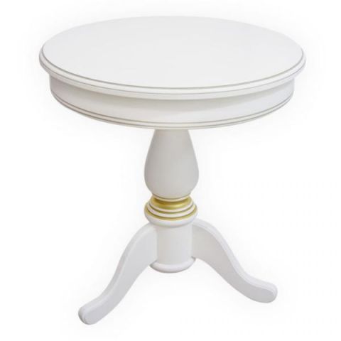 Кофейный столик М1665 Littmebel M1665 d65x70 Слоновая кость с золотом фото