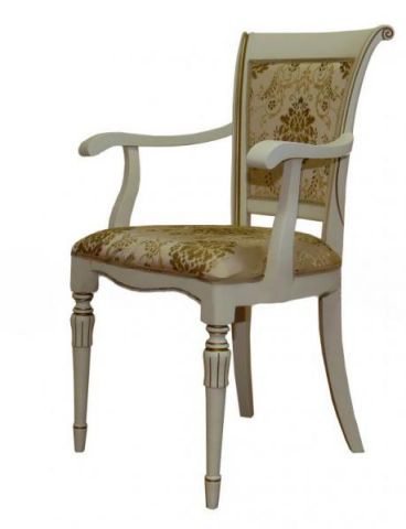 Кресло Паола LORES Л084 56x94/48x60 Слоновая кость/Патина золото Бук фото