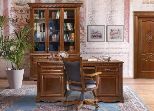 Книжный шкаф Афина 3 дв. высокий IVNA Мебель И010.15 231x54x165 каштан фото