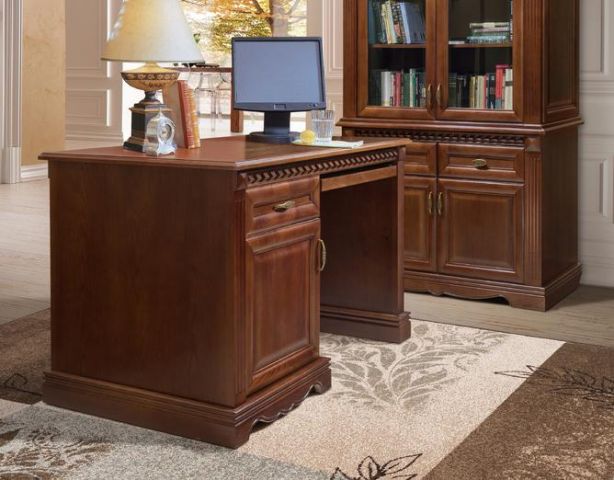 Письменный стол Афина 1 тумб. IVNA Мебель И010.08/А 79x72x132 светло-серый (глянец или матовый) фото