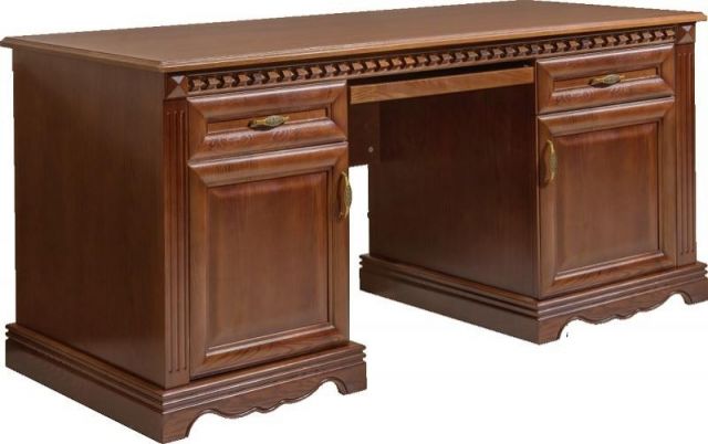 Письменный стол Афина 2 тумб. IVNA Мебель И010.32 79x72x167 каштан фото