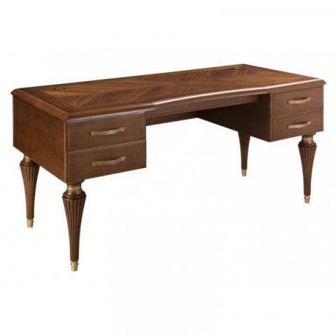 Письменный стол Далорес LORES Л031 80x163x75 Орех Долорес/Патина коричневая Бук фото