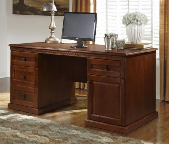 Письменный стол Олимпия 2 тумб. IVNA Мебель И010.08 74x70x163 каштан фото