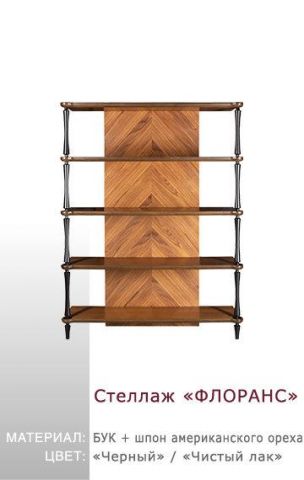 Стеллаж Флоранс LORES Л052 203x129x32 Каталог RAL Бук фото