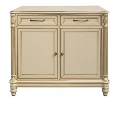 Комод Флоренция 2-дв. LORES Л098 106x50x97 Слоновая кость/Патина золото Бук фото