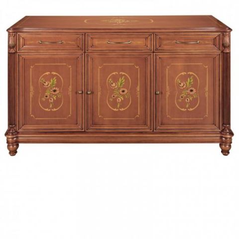 Комод Флоренция 3-дв. LORES Л099 151x50x97 Орех Италика/Патина Темный орех Бук фото